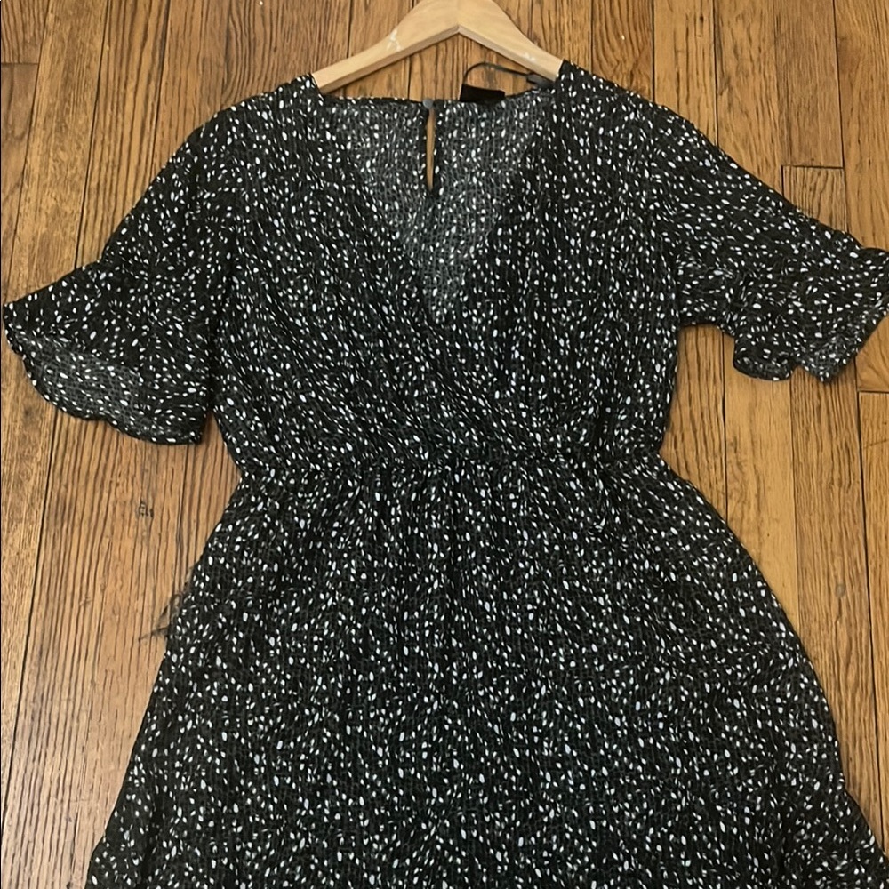 Chic Black and White Patterned Dress
